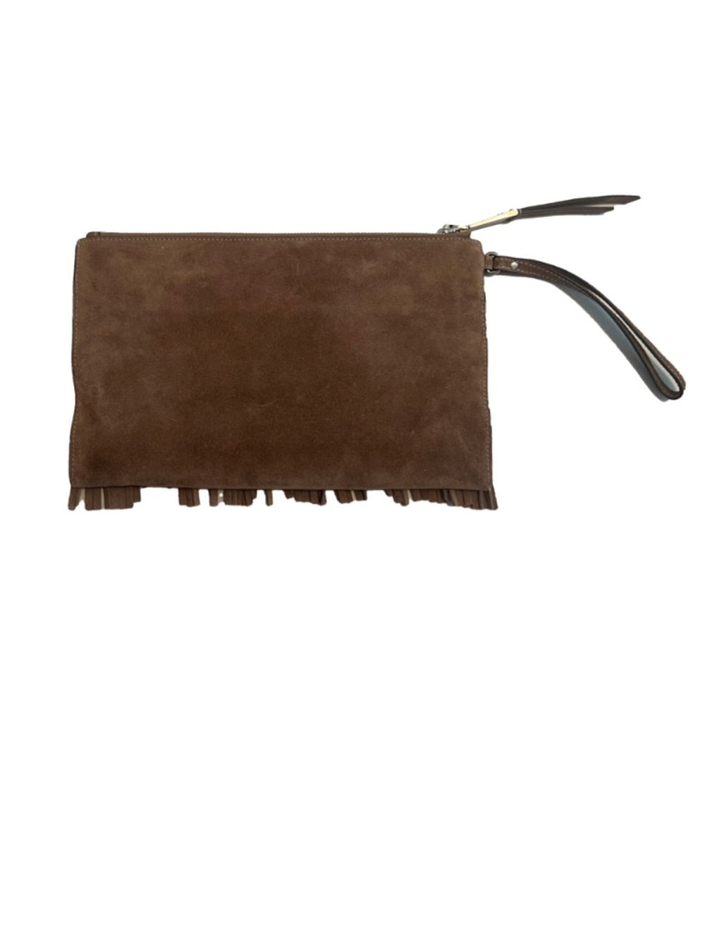 Michael Kors Clutch Bag, Tan Suede, Fringed - Picture 2 of 7